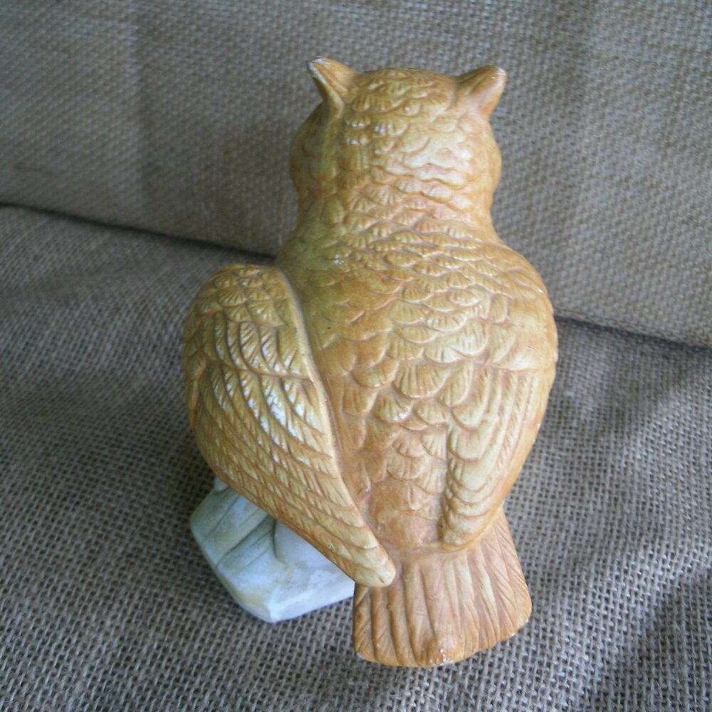 Vintage Homco Owl on Log Porcelain Figurine - Picture 14 of 16